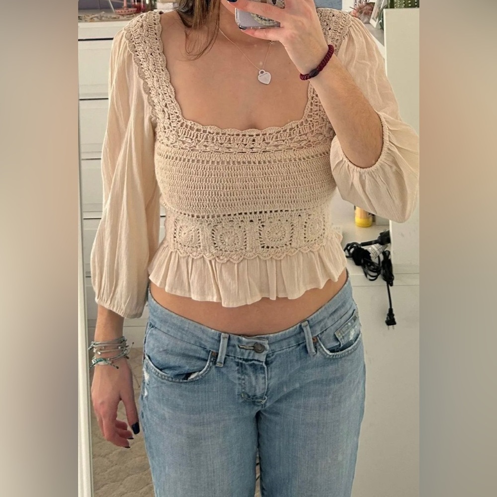 American Eagle Crochet Crop Top